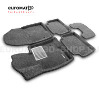 Текстильные 3D коврики Euromat3D Lux в салон для Mazda 3 (2014-2018) № EM3D-003411G Серые