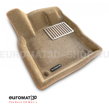Текстильные 3D коврики Euromat3D Lux в салон для Skoda Kodiaq (2017-2024) № EM3D-004512T Бежевые